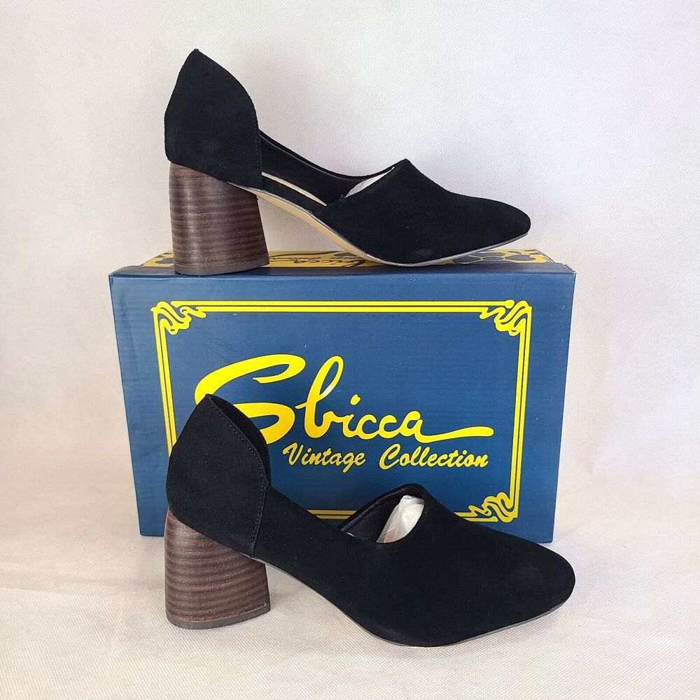 New SBICCA Women's (7) Volin Black Suede Leather Heeled Mule $104.95